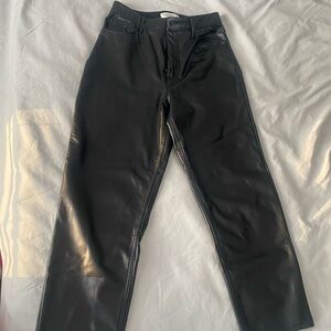 Abercrombie & Fitch Vegan Leather Pants in Black